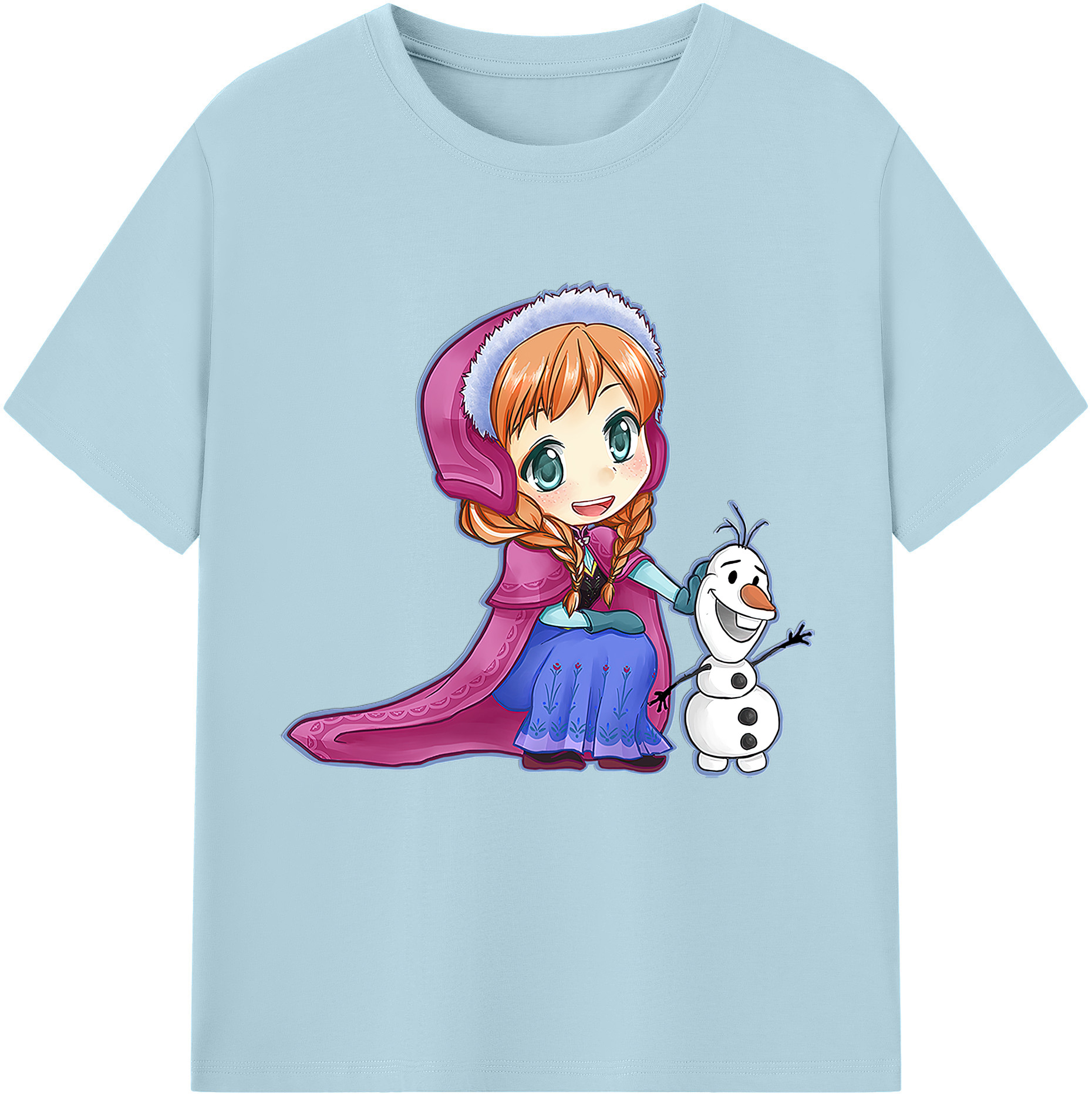 （画像用） アナと雪の女王 アンナ エルサ Frozen Anna Elsa 綿100％半袖Tシャツ（フロントプリント）
